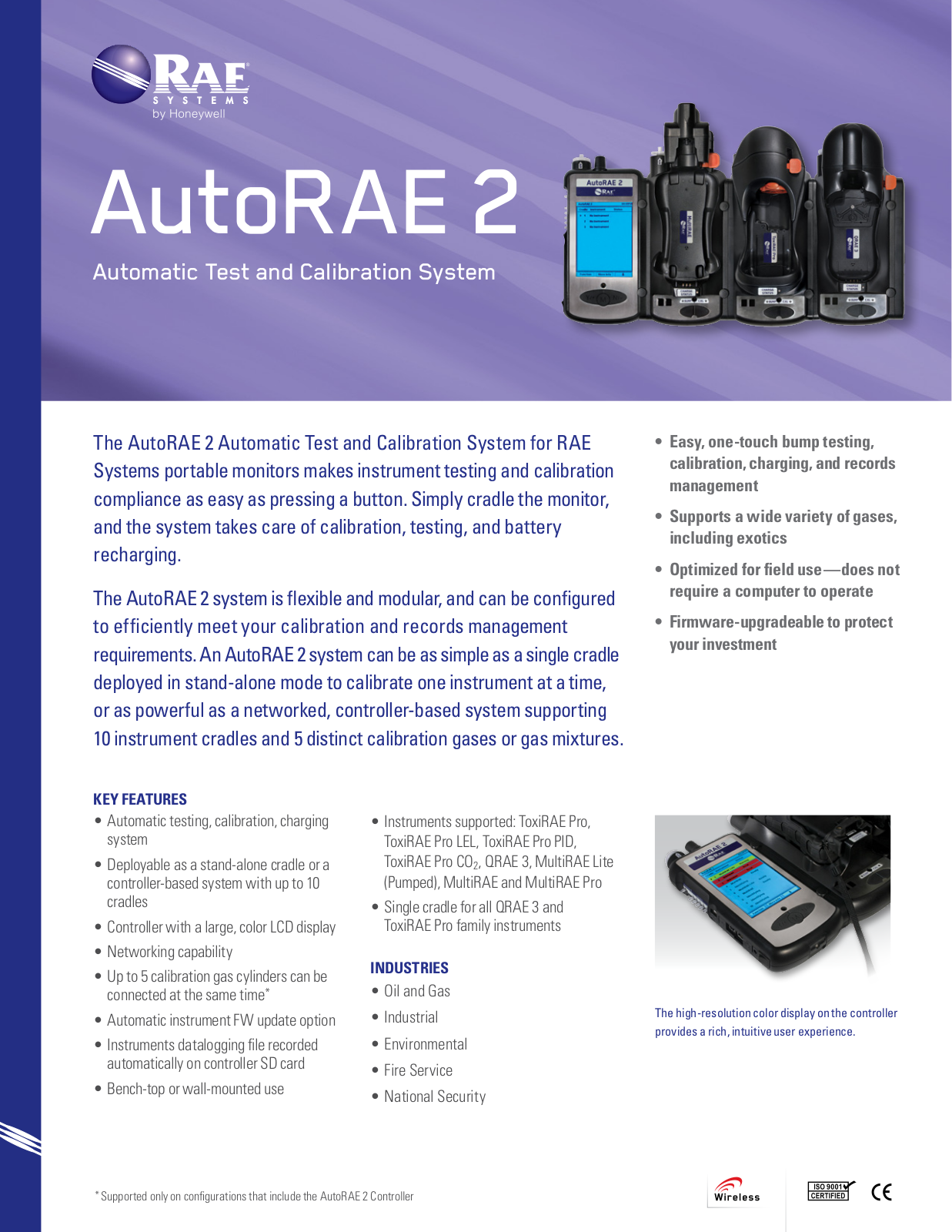 RAE Systems AutoRAE 2 Specifications