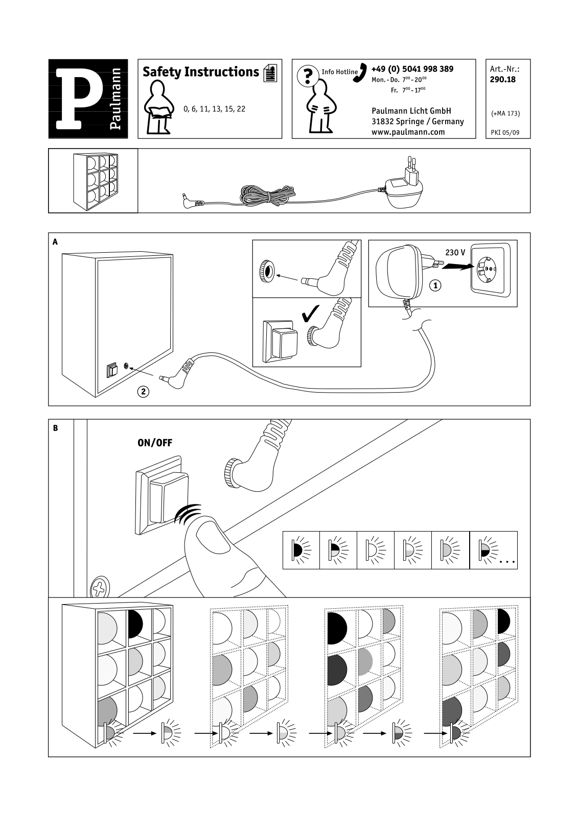 Paulmann 29018 Safety instructions