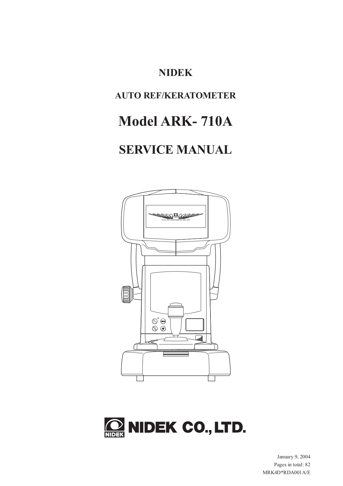 Nidek ARK-710 Service manual