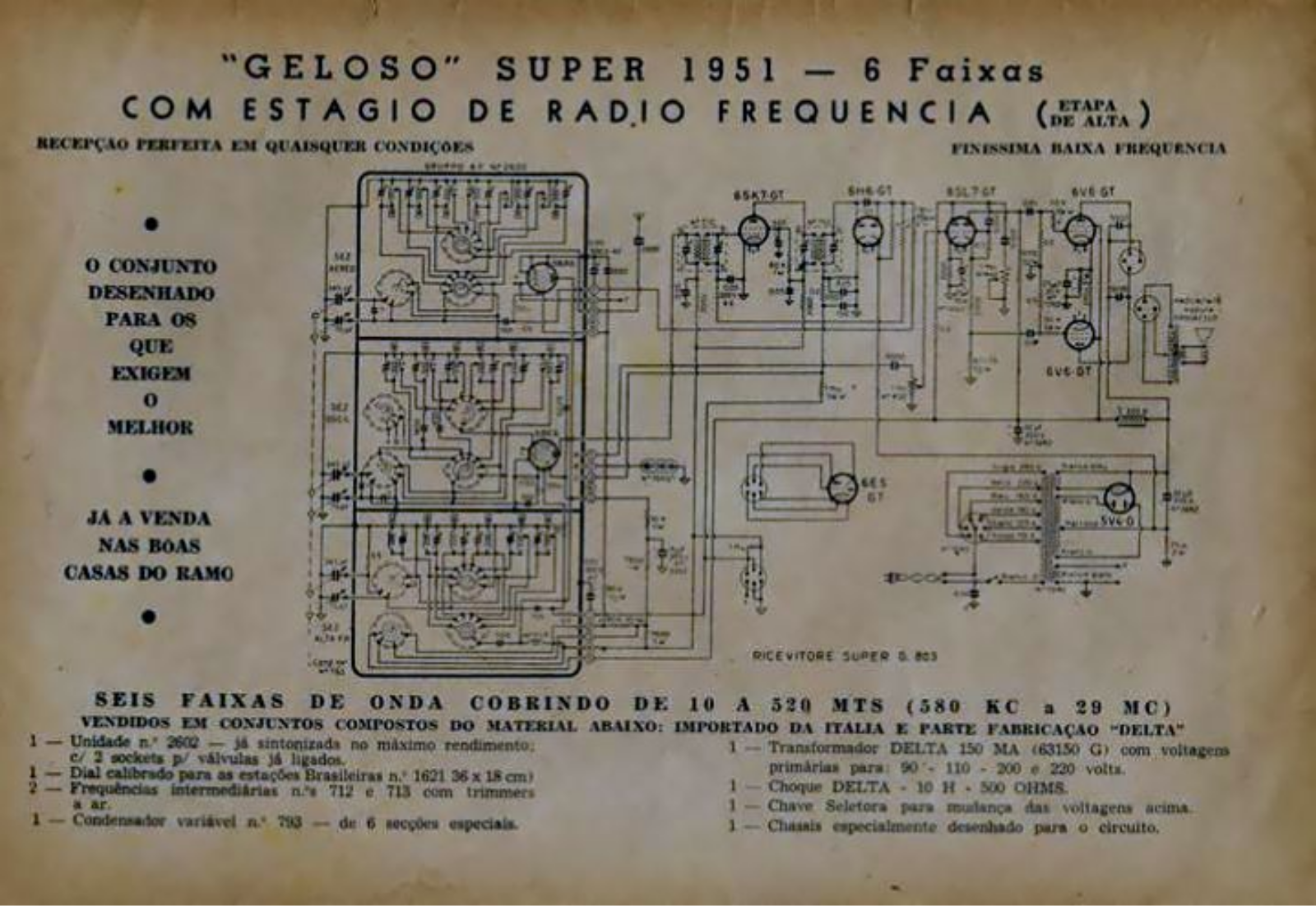 Geloso Super 1951 Schematic