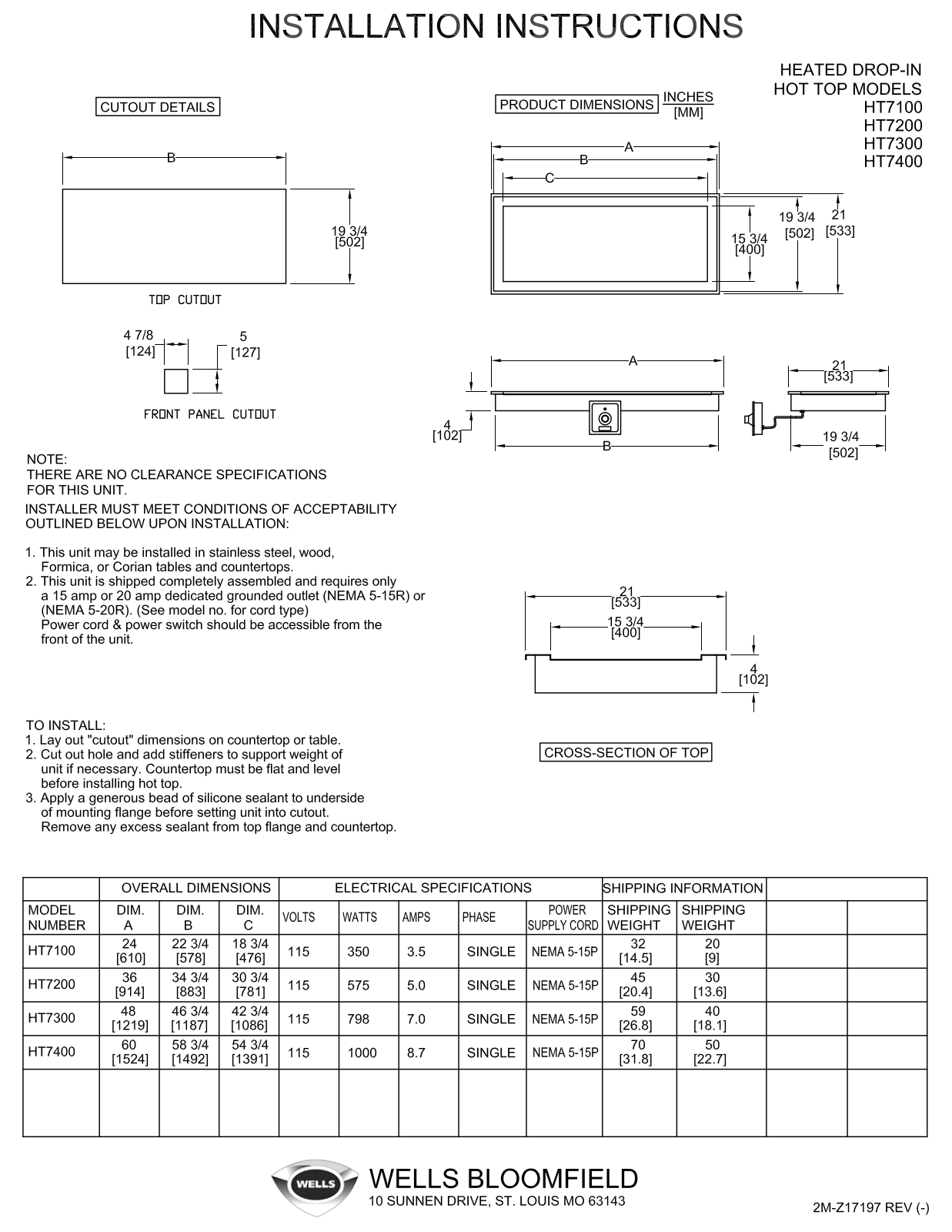 Wells HT-7100 Installation  Manual