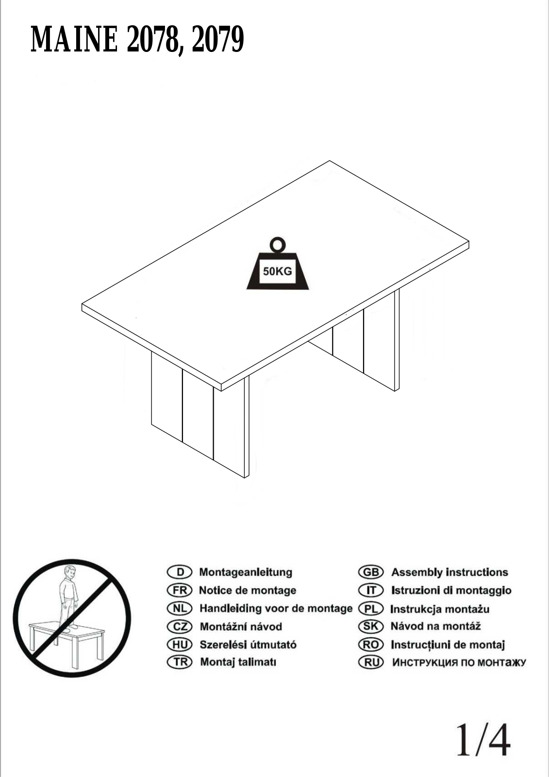 Home affaire Maine Assembly instructions