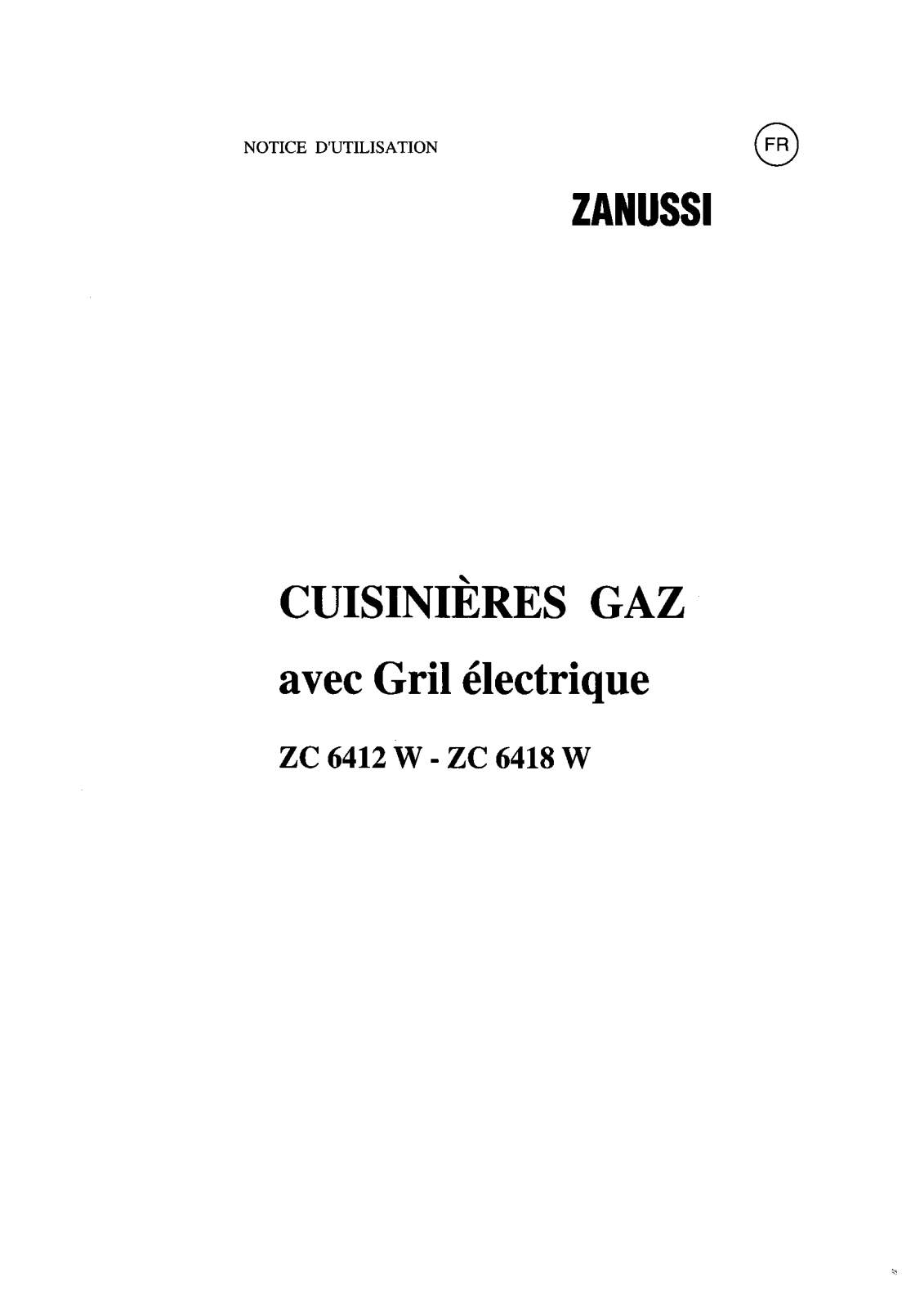 Zanussi ZC6418W, ZC6412W User Manual