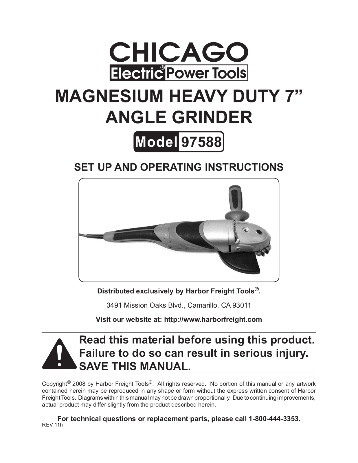 Chicago Electric 97588 User Manual