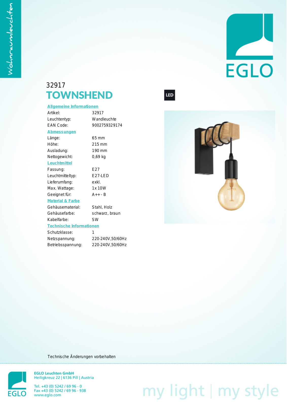 Eglo 32917 Service Manual