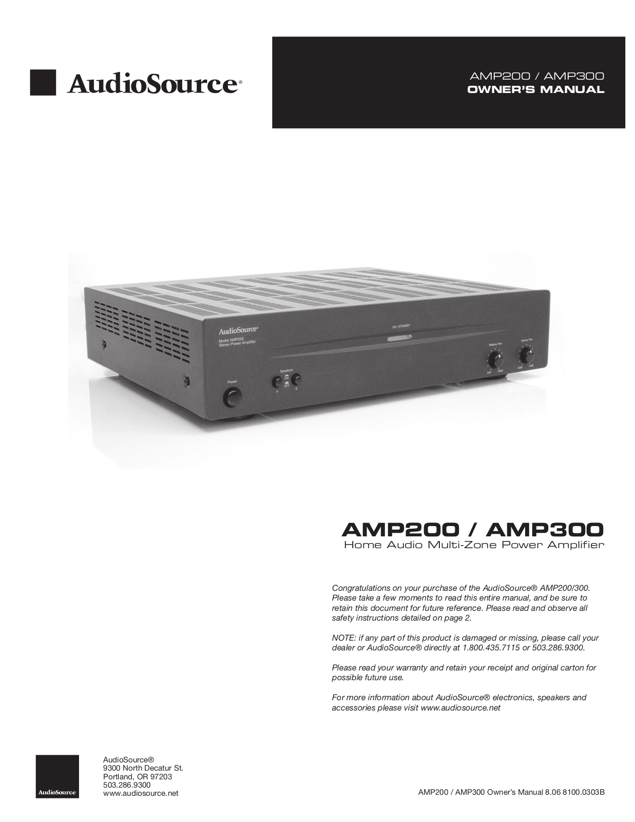 Phoenix Gold AMP300, AMP200 User Manual