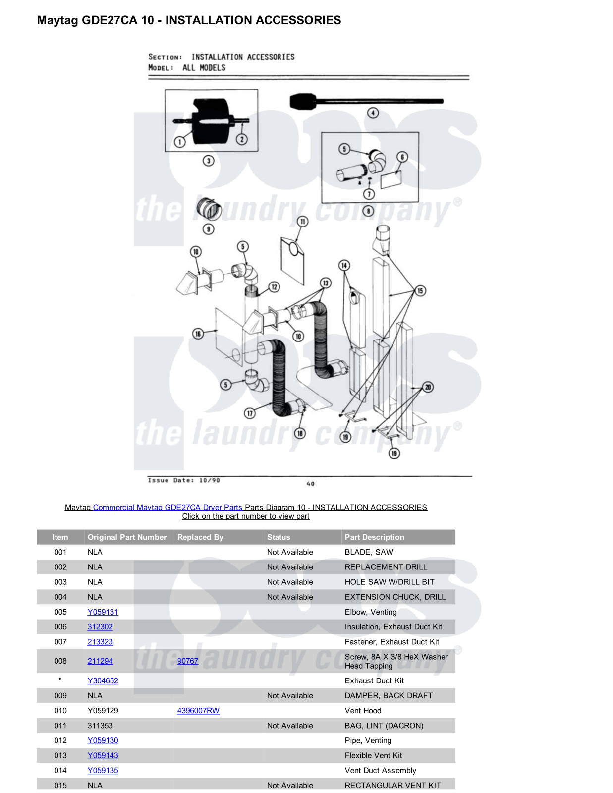 Maytag GDE27CA Parts Diagram