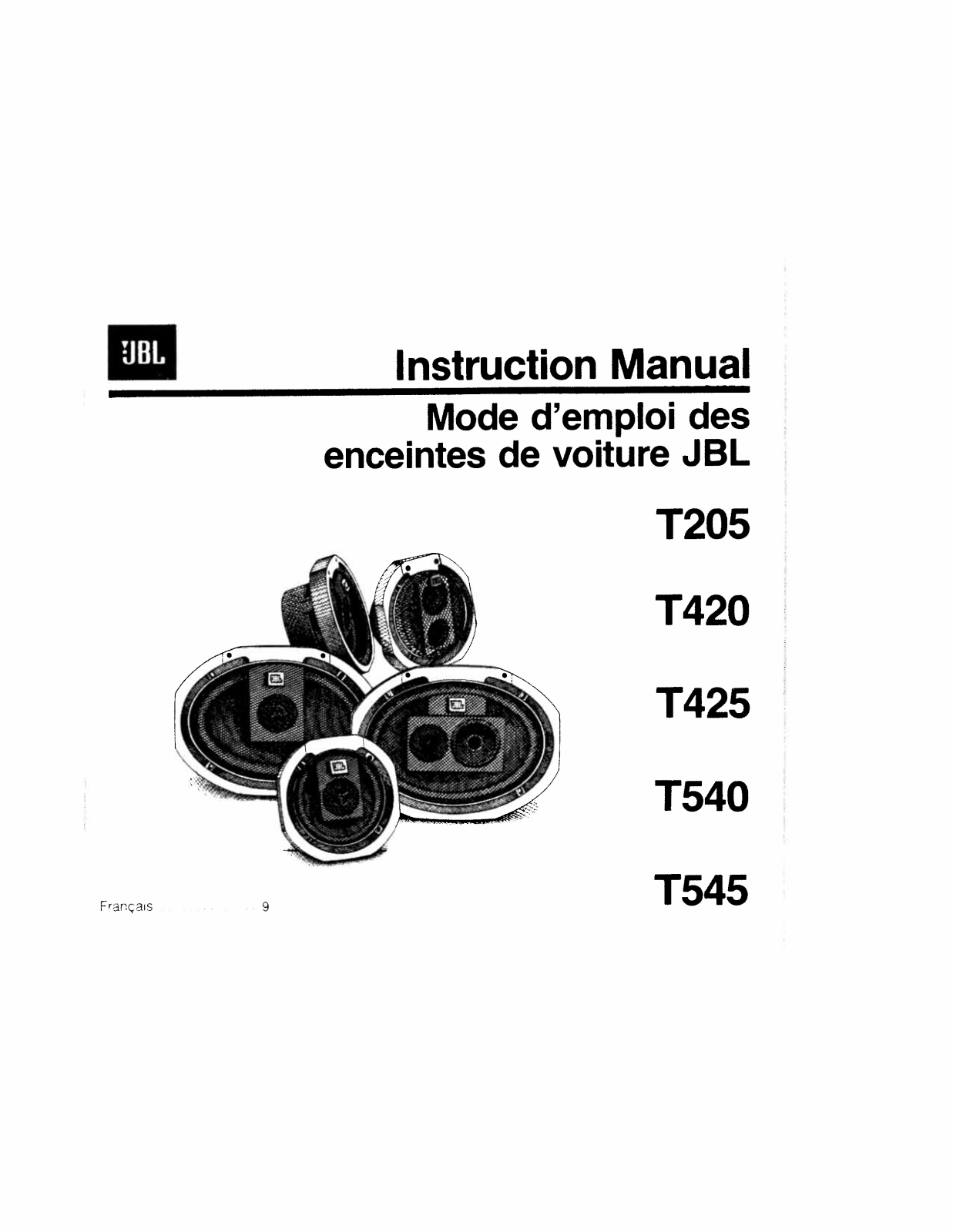 Jbl T545, T420 User Manual