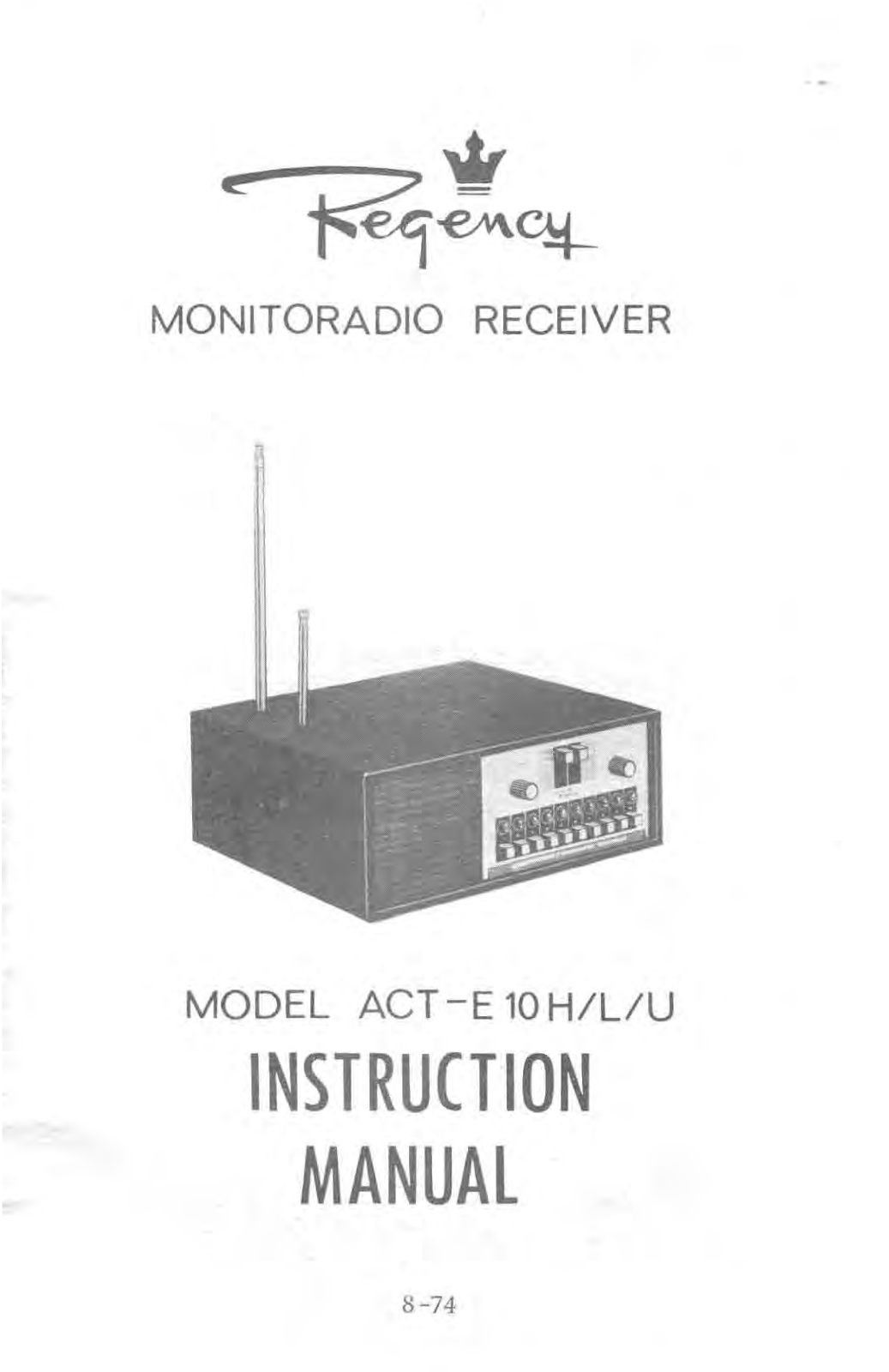 Regency ACT-E10 H L U User Manual