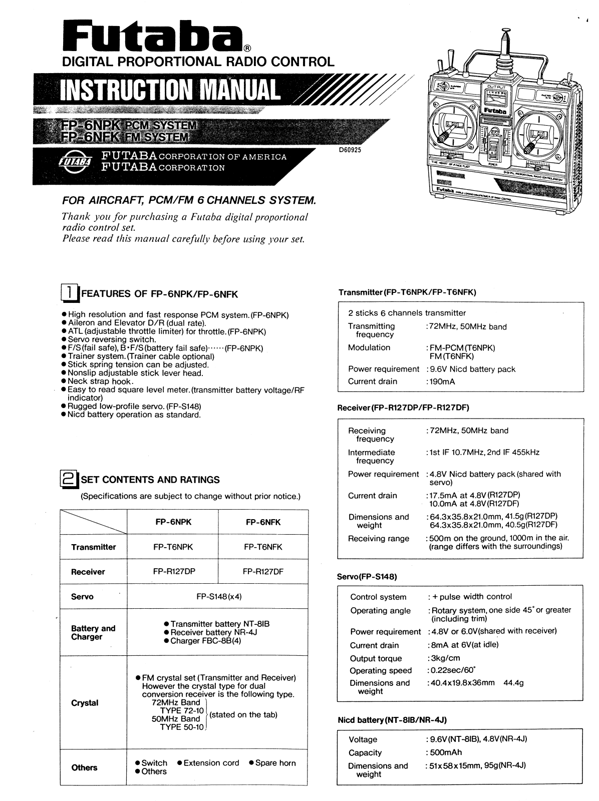 Futaba FP6NFK, FP6NPK User Manual