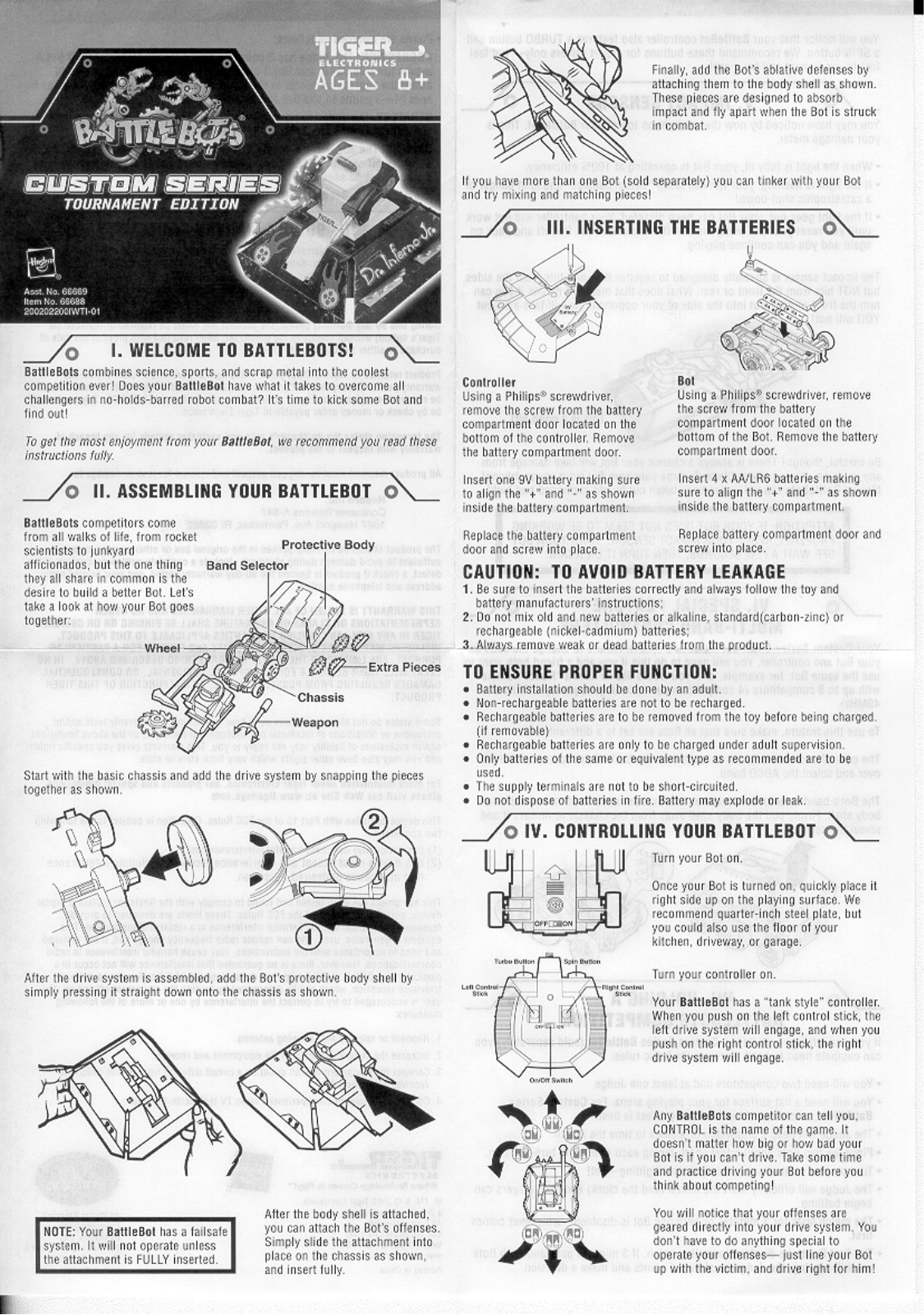 HASBRO Battlebots Dr. Inferno Jr RC Custom Series User Manual