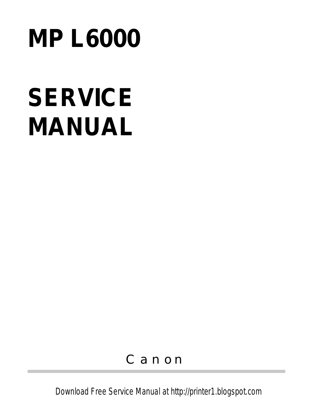 Canon L6000 Service Manual