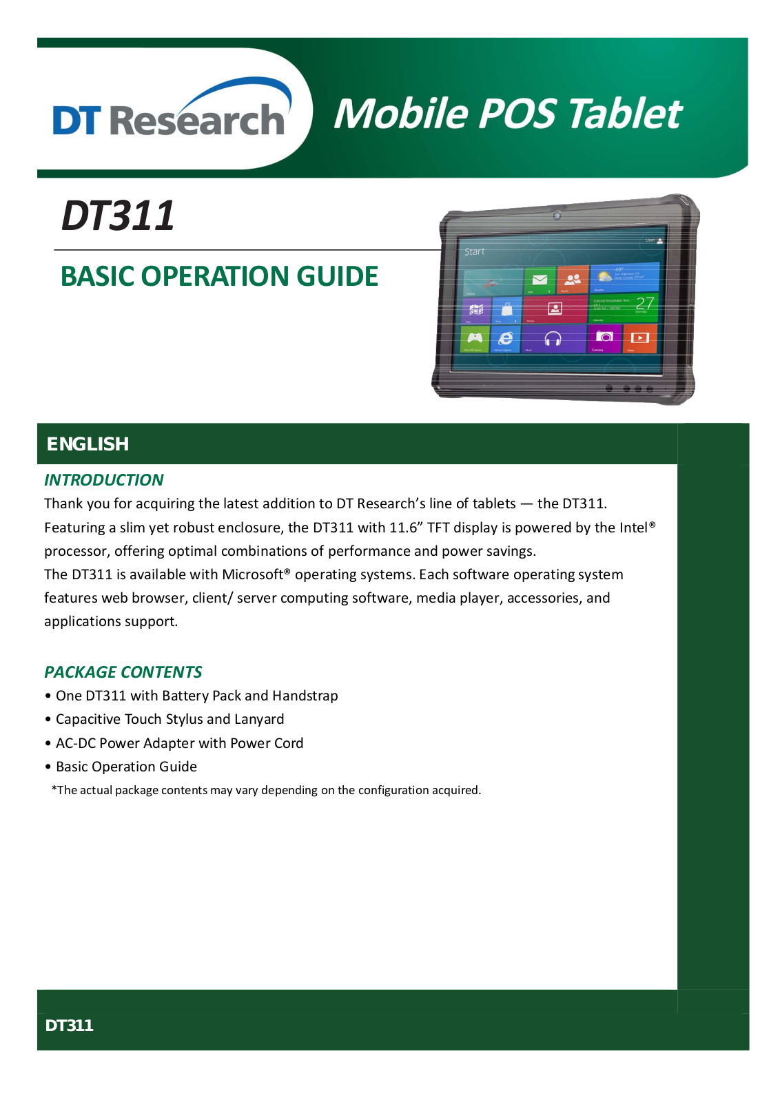 DT Research 800D Users manual