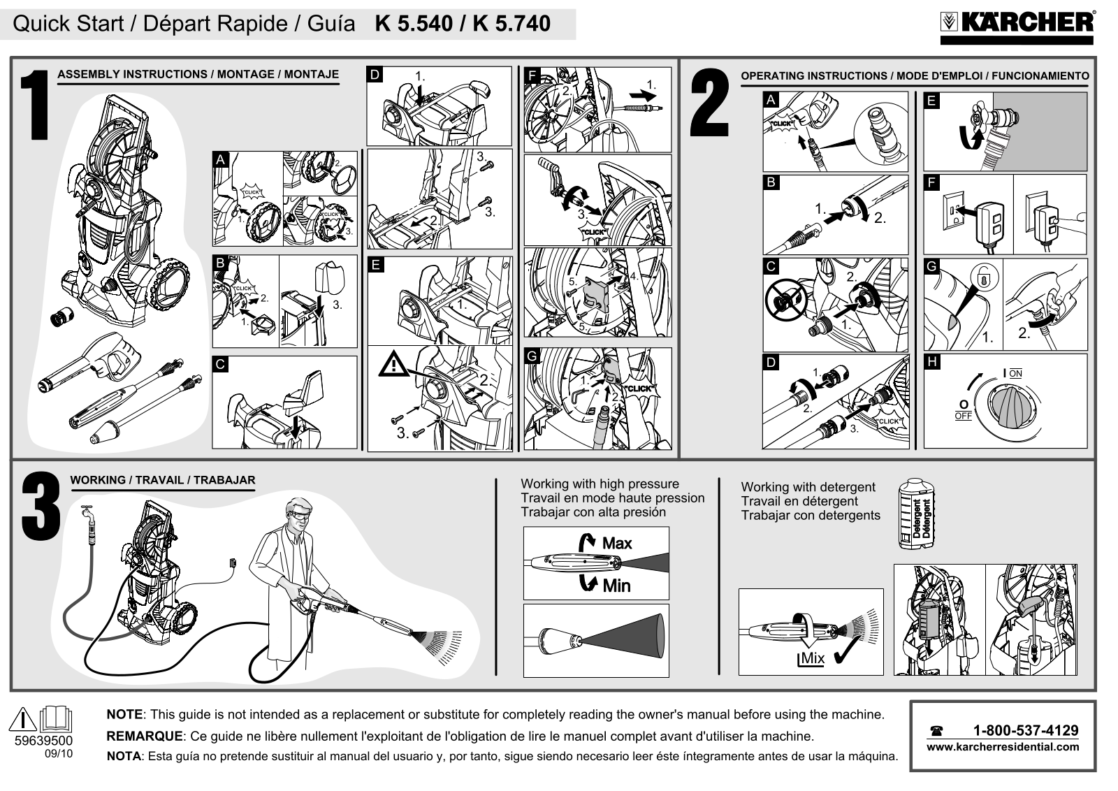 Karcher K 5.540, K 5.740 Quick Start Manual