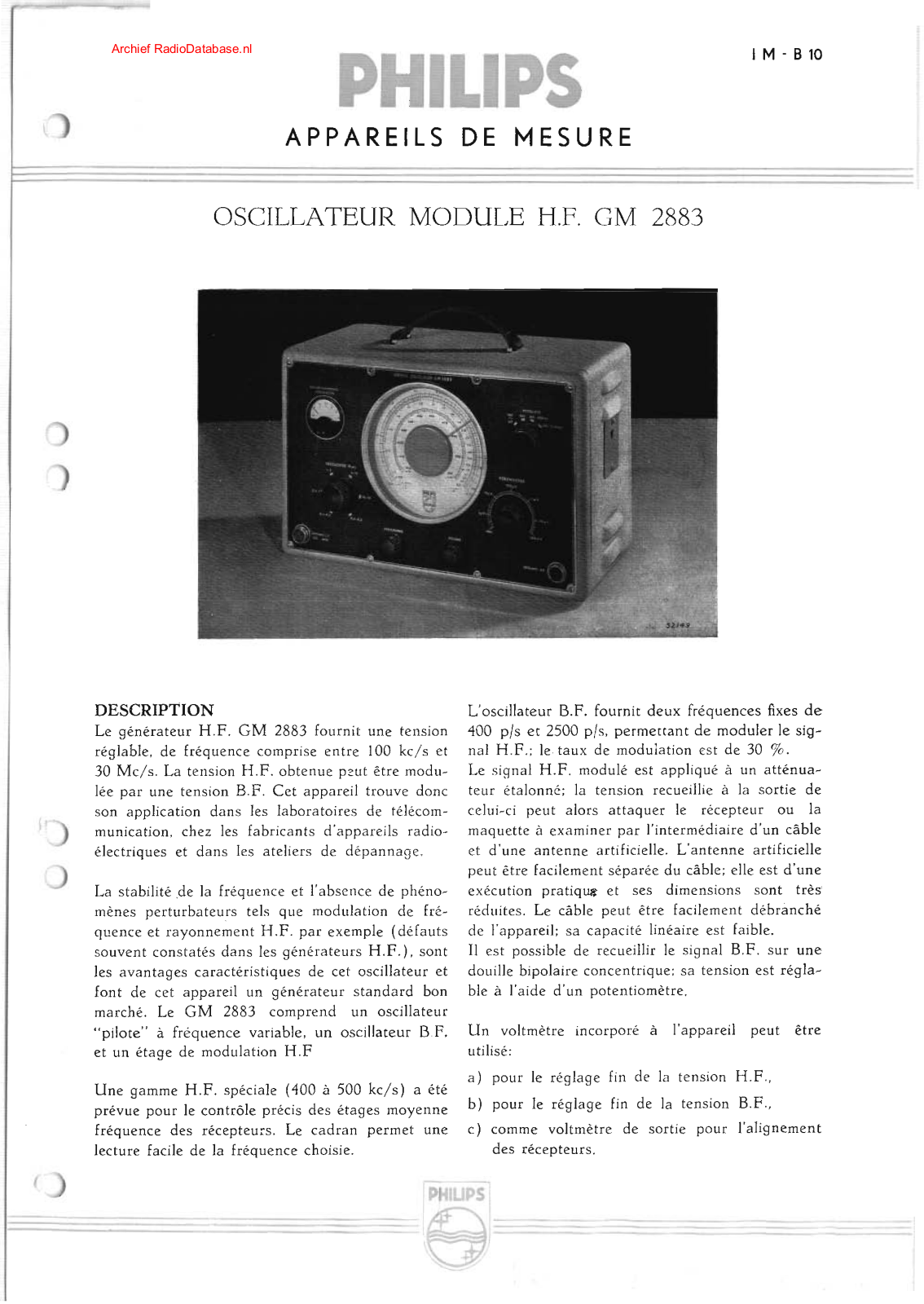 Philips GM2883 User Manual