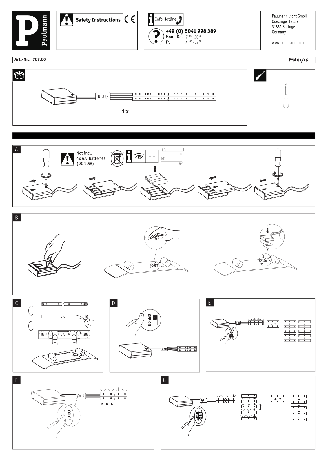 Paulmann 70700 Safety instructions - ManualMachine.com