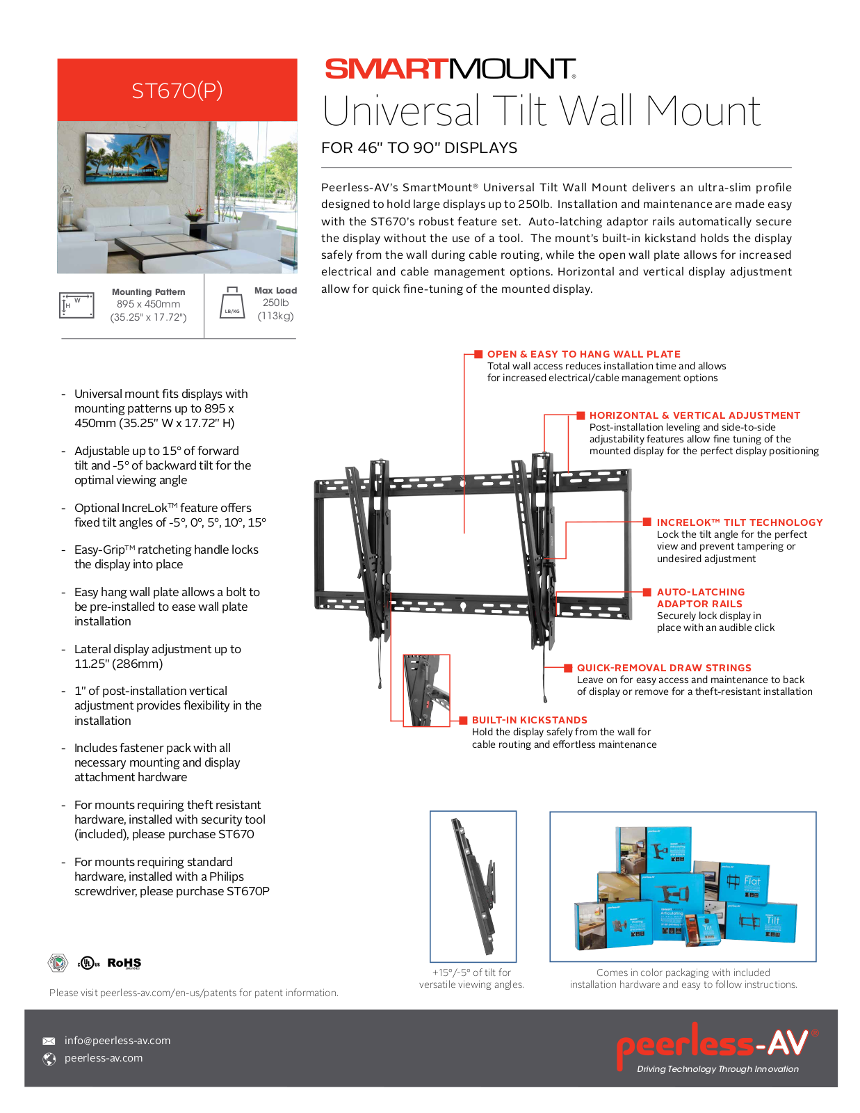 Peerless-AV ST670P-M Specsheet