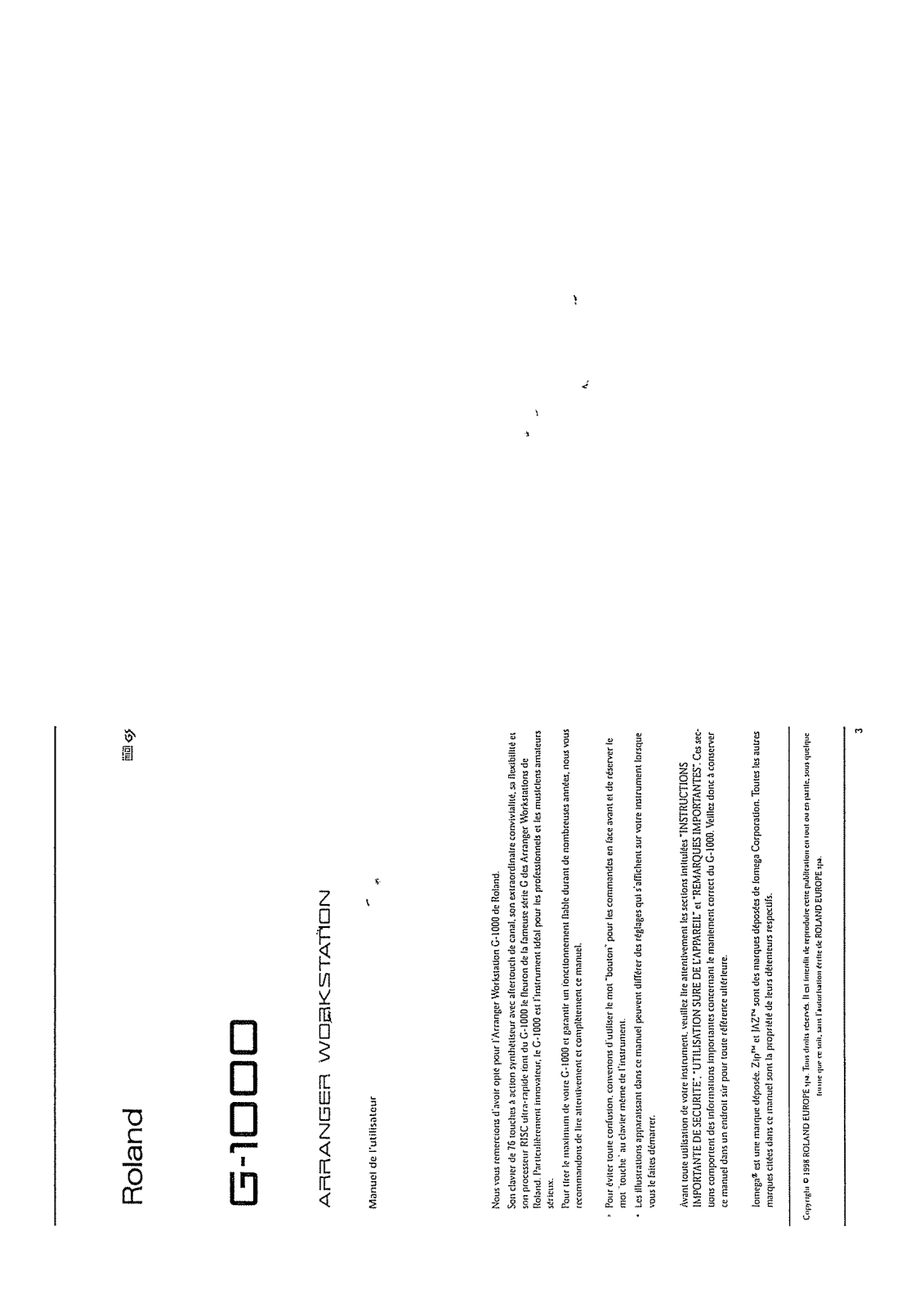 ROLAND G-1000 User Manual