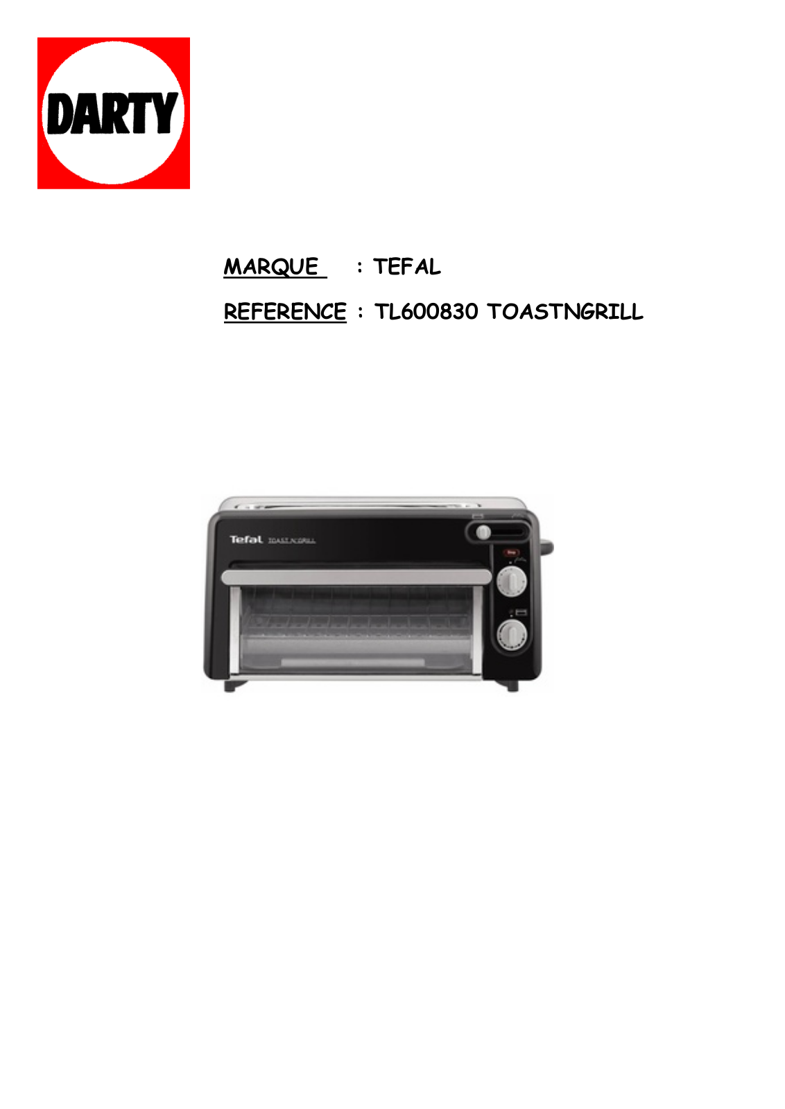 Tefal TL600830 User Manual