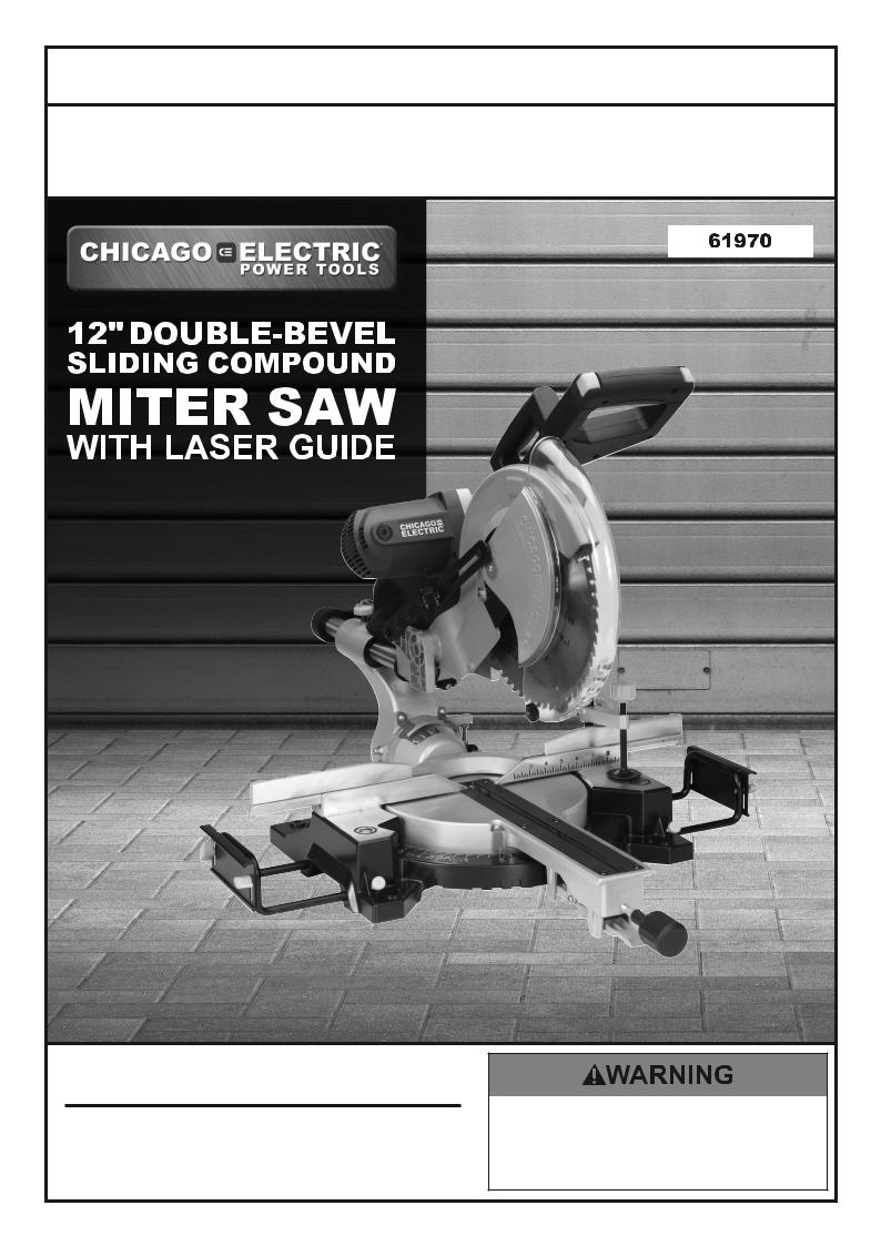 Chicago Electric 61970 User Manual