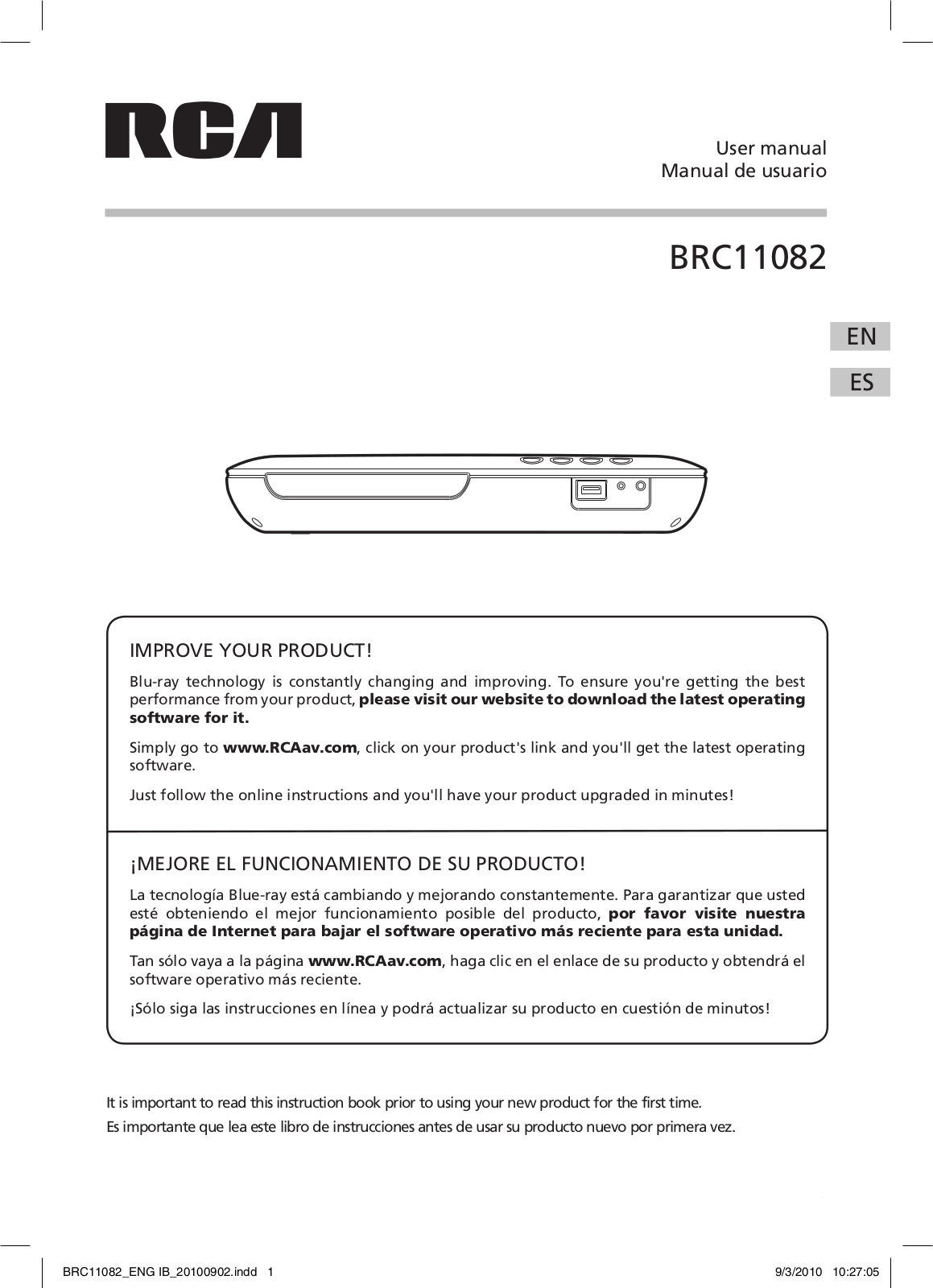 RCA BRC11082 Owner's Manual