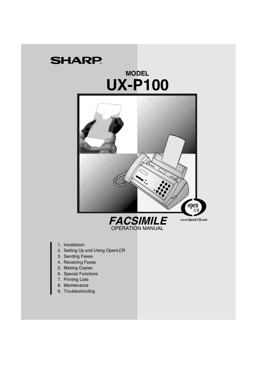 Sharp UX-P100 User Manual