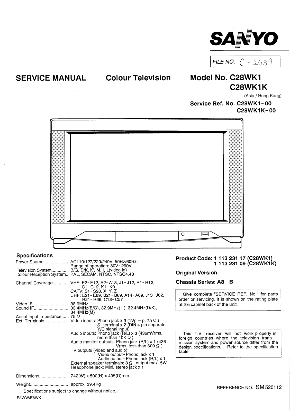 SANYO c28w1 Service Manual 00-16