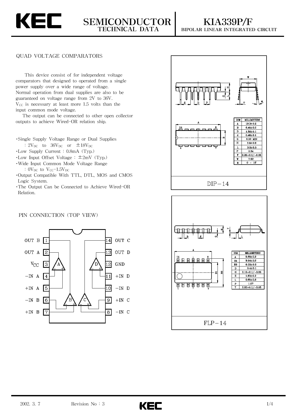 KEC KIA339P, KIA339F Datasheet