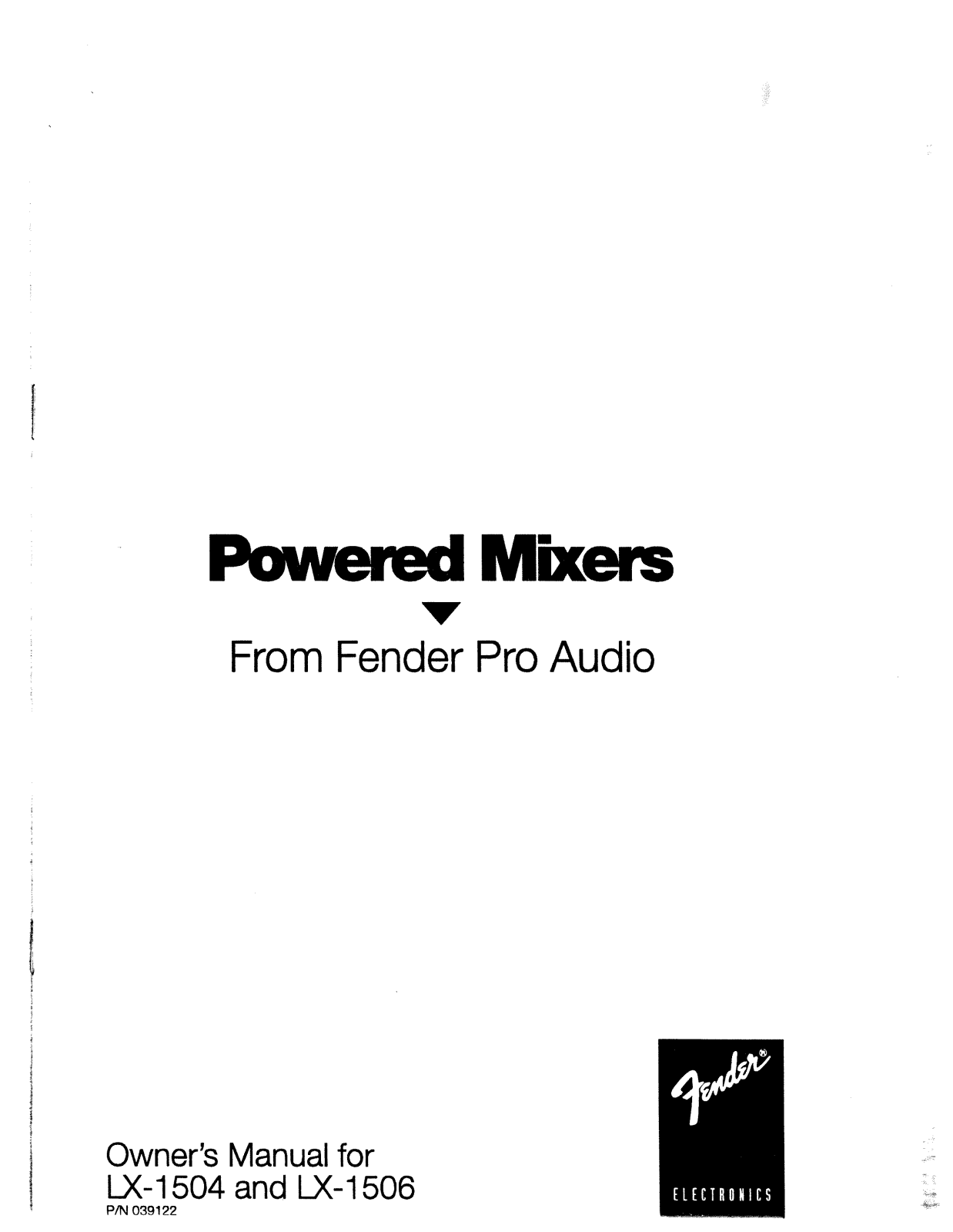 Fender LX-1506 User Manual