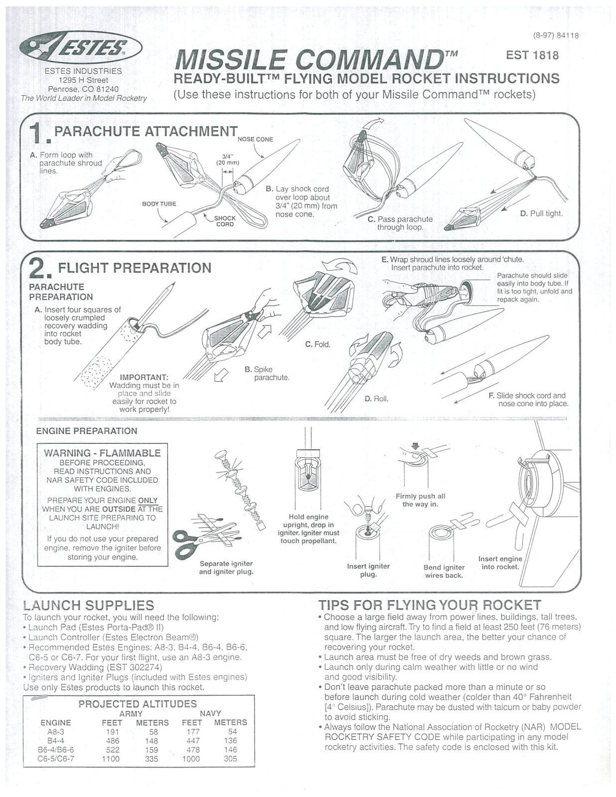 ESTES EST 1818 User Manual