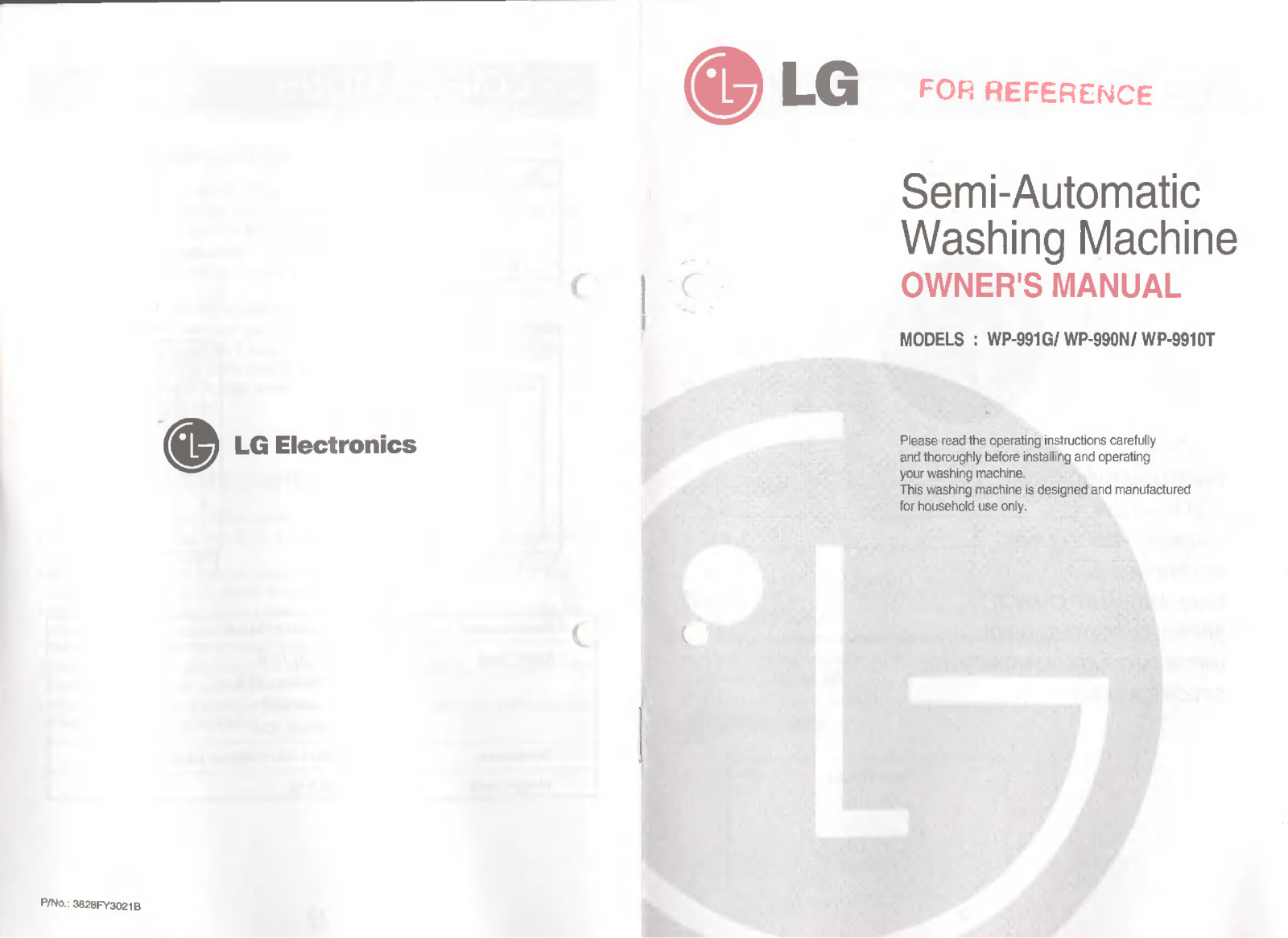 LG WP-991G Owner’s Manual