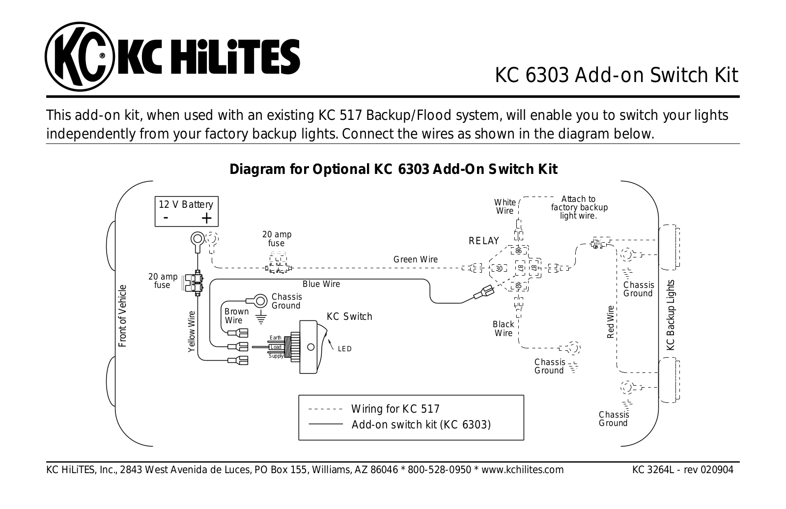 KC HiLiTES KC 6303 Instructions