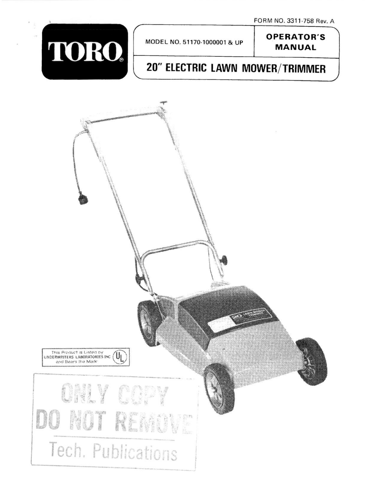 Toro 51170 Operator's Manual