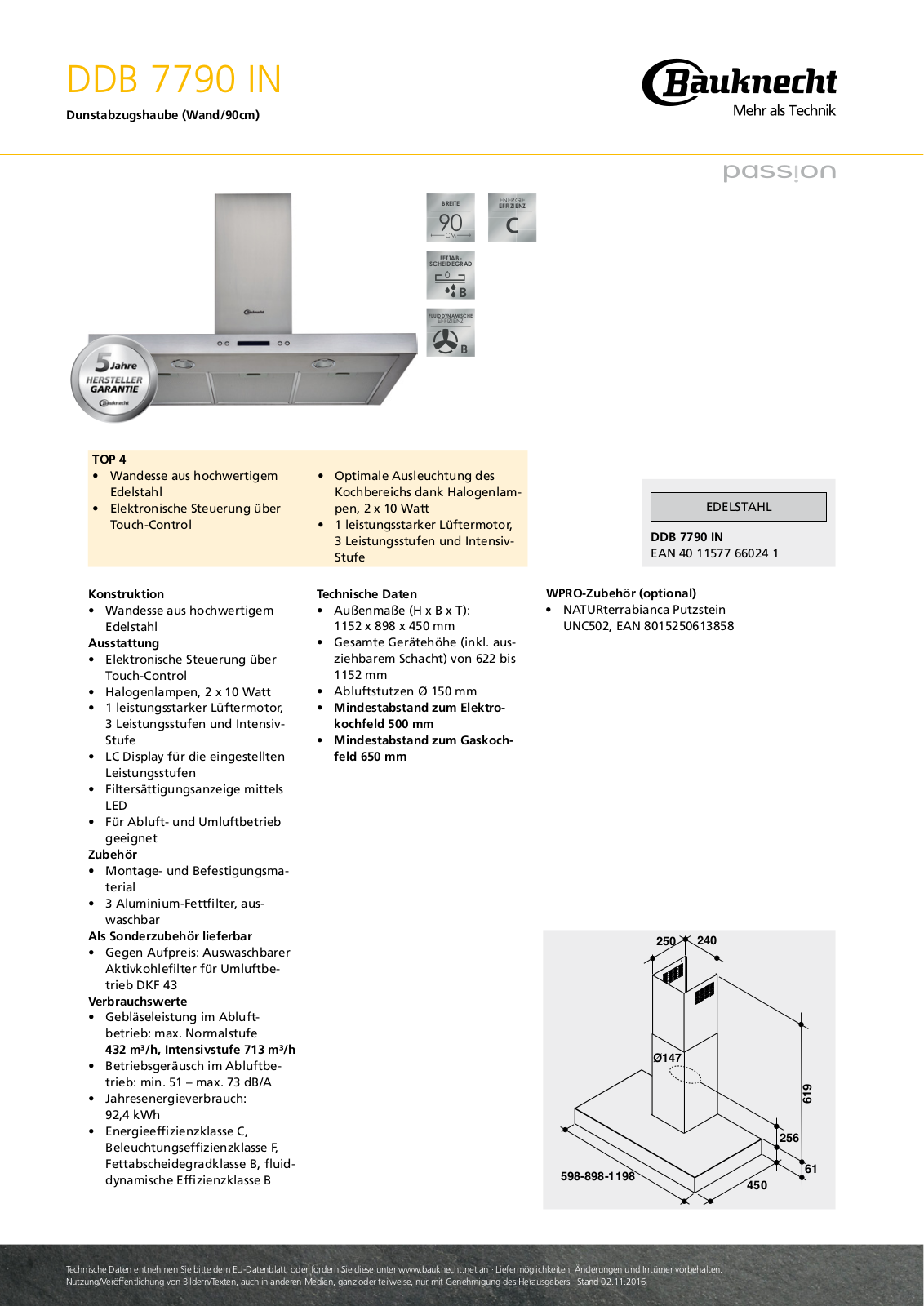 Bauknecht DDB 7790 IN User Manual