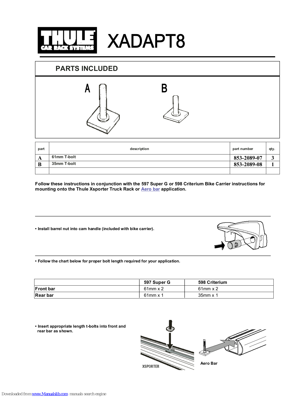 Thule XADAPT8 Installation Instructions Manual - ManualMachine.com
