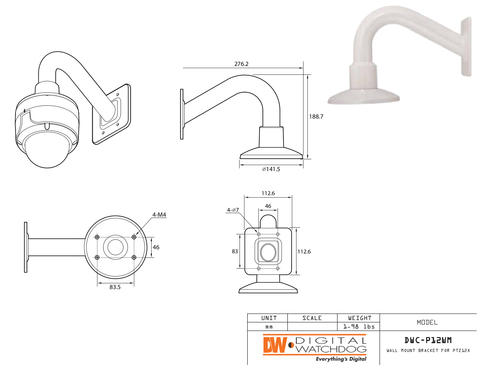 Digital Watchdog DWC-P12WM Specsheet