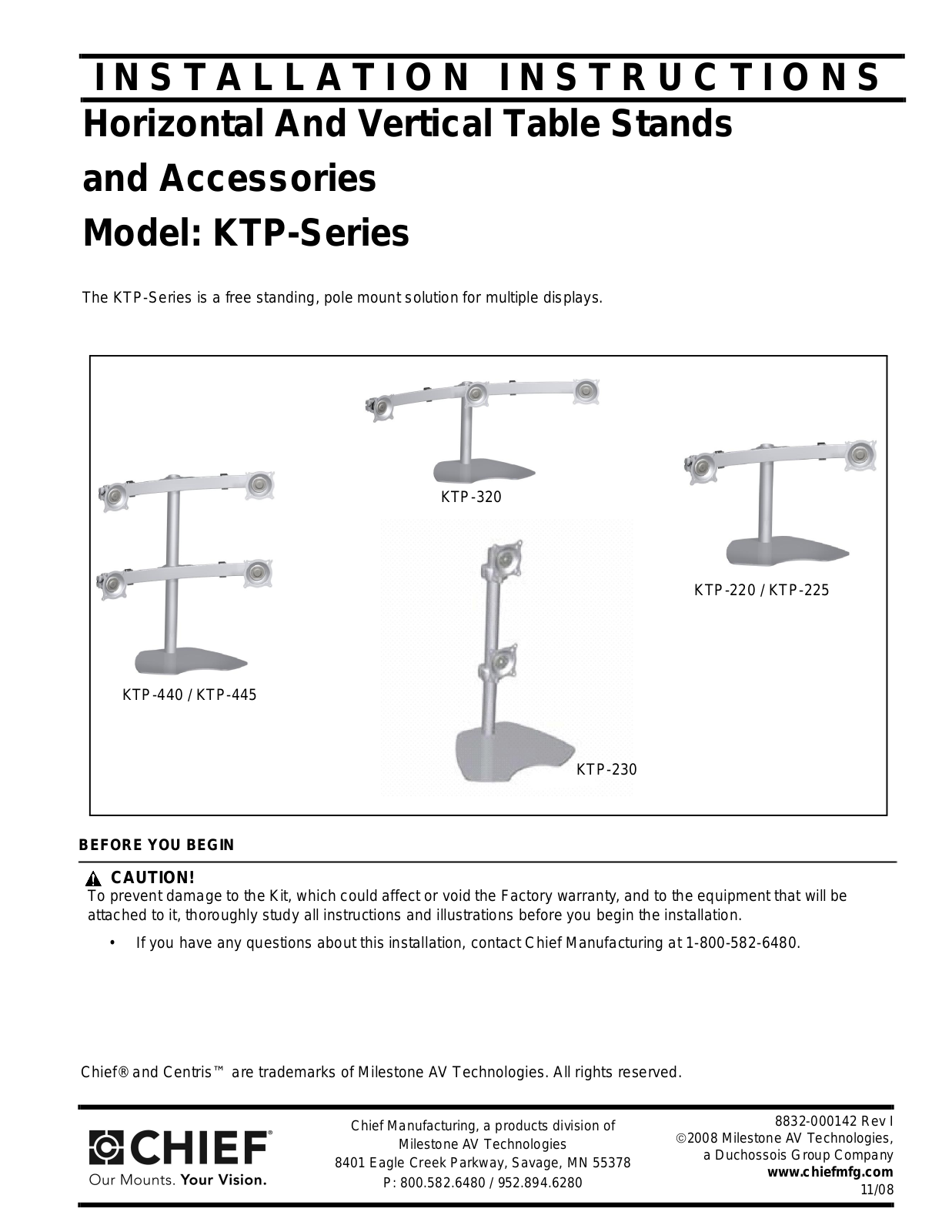 Chief Manufacturing KTP User Manual