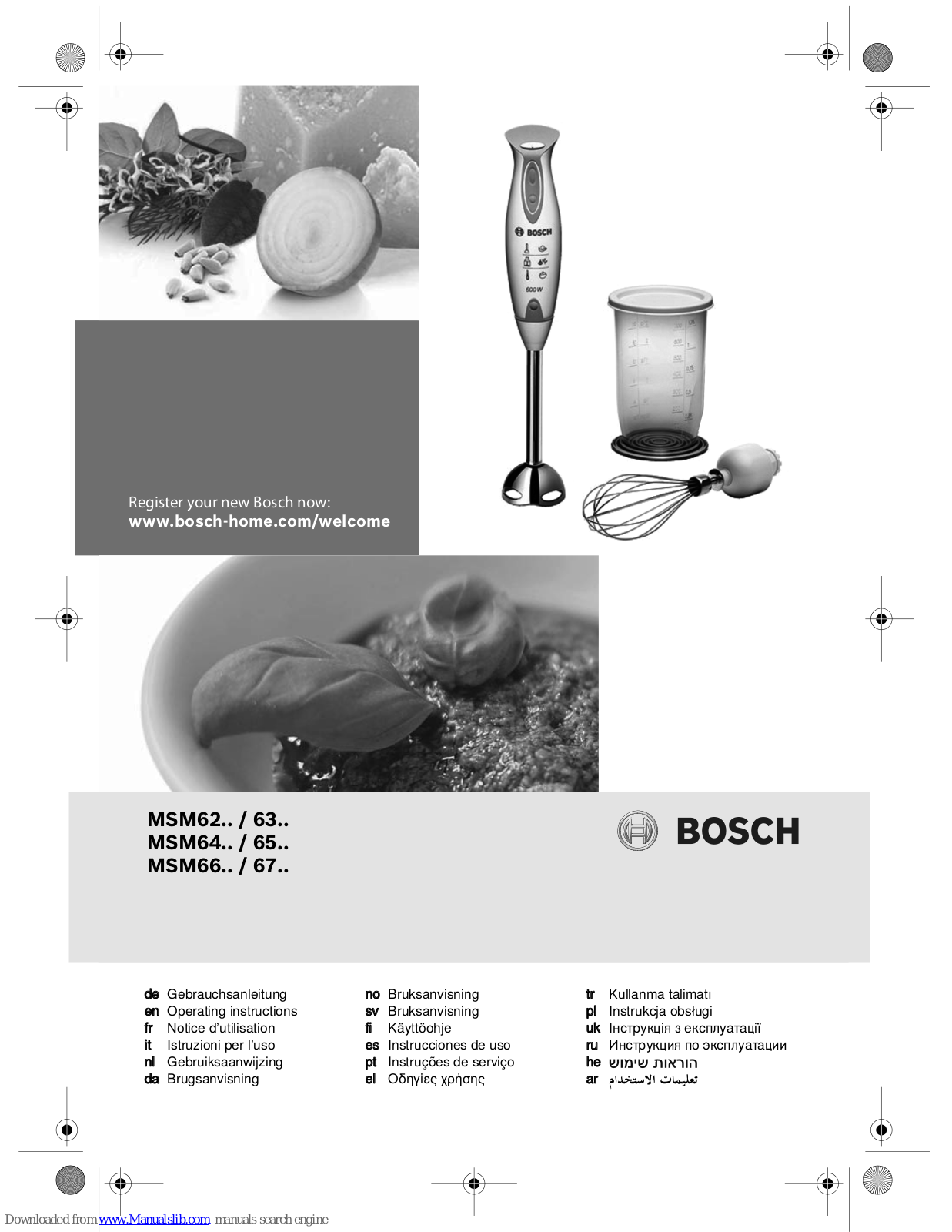 Bosch MSM63, MSM62, MSM66, MSM67, MSM64 Operating Instructions Manual