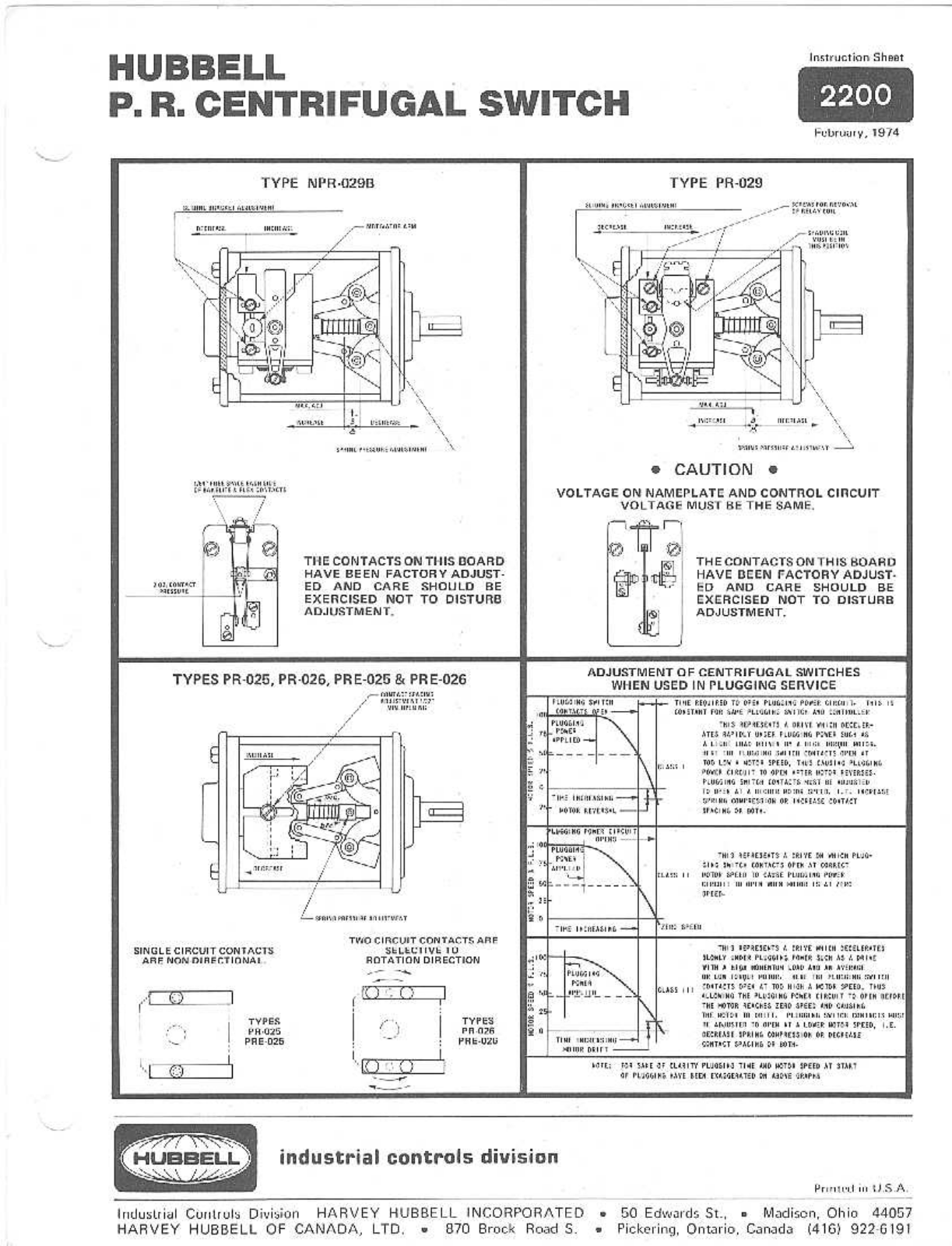 Hubbell 2200 User Manual