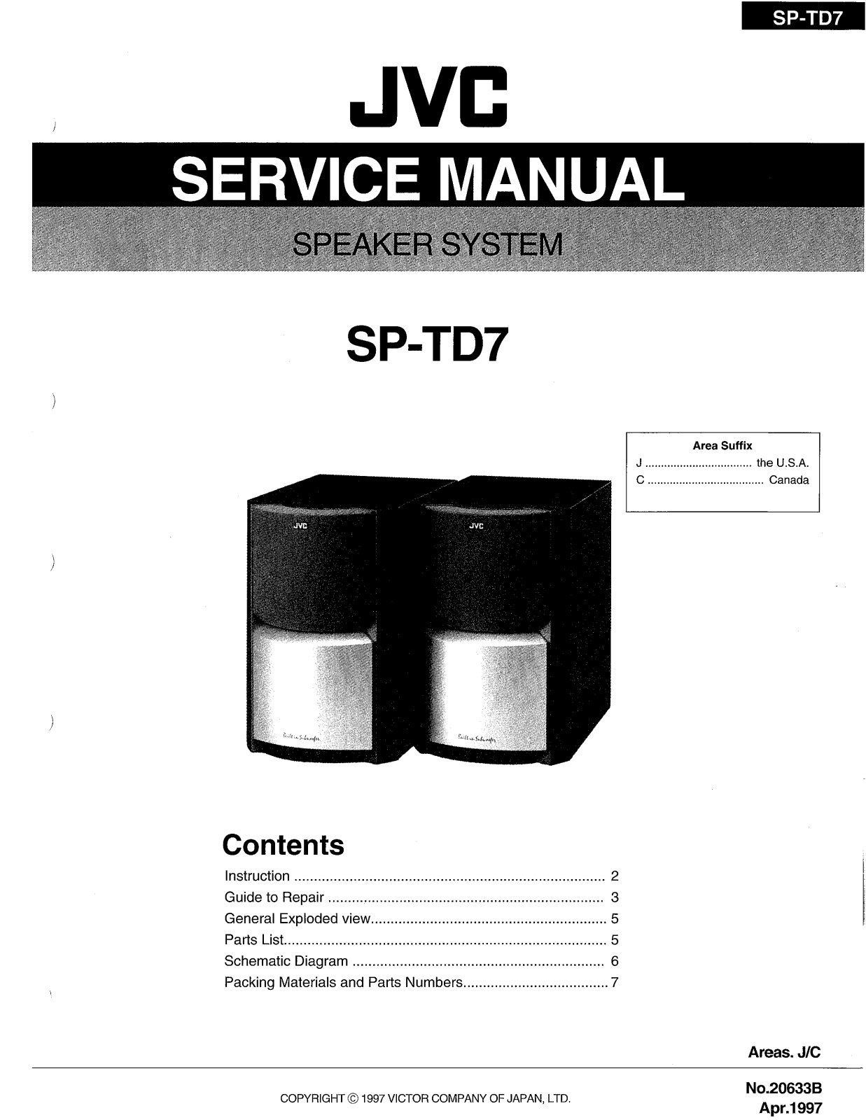 JVC SP-TD7 Service Manual