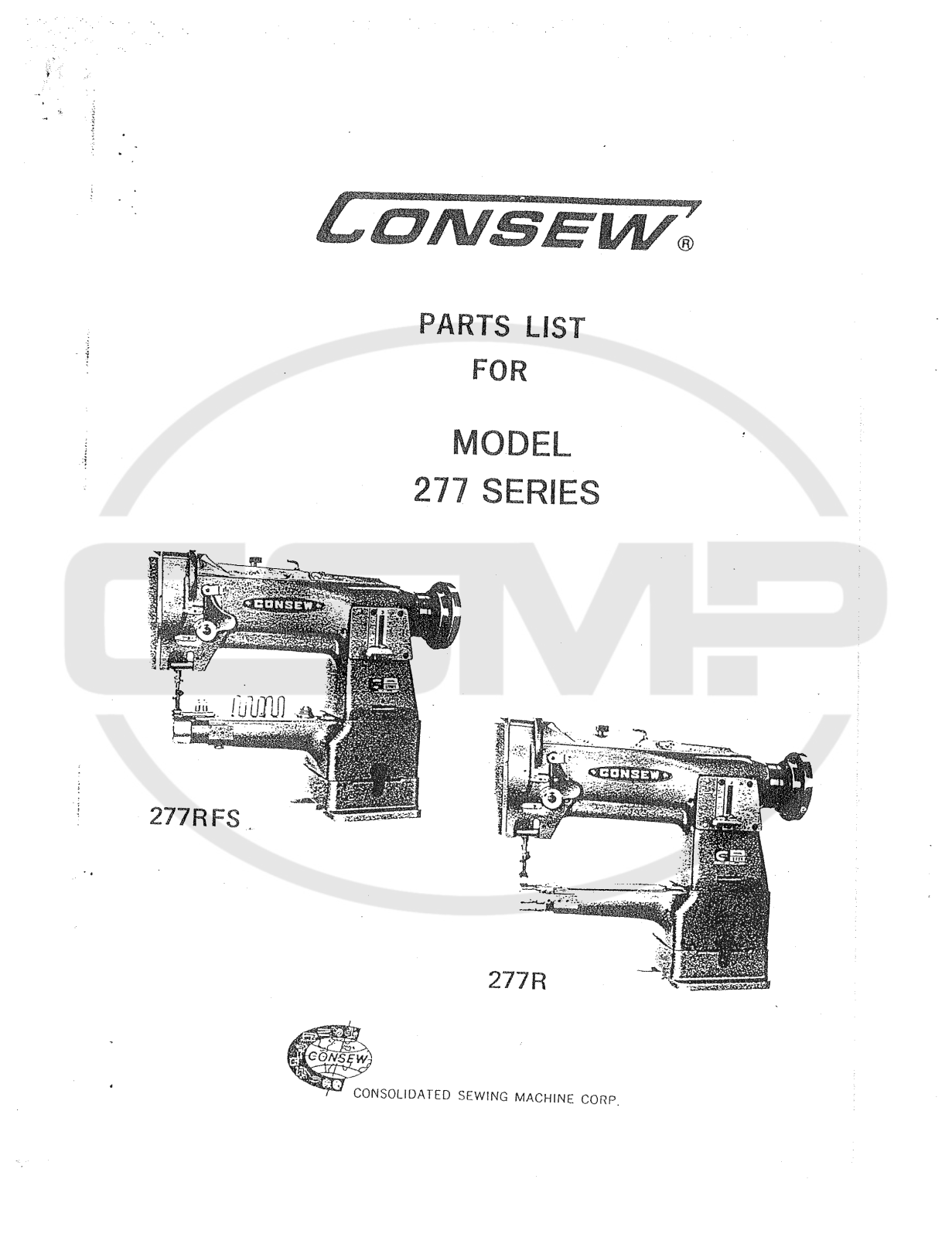 Consew 277R Parts Book