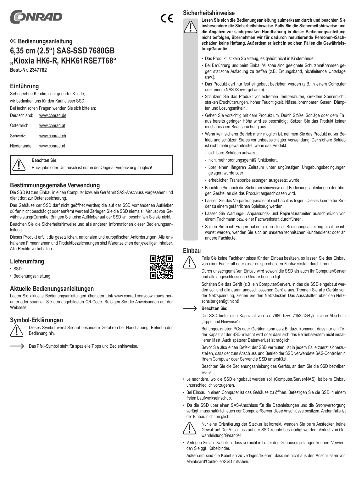 Kioxia KHK61RSE7T68 User guide