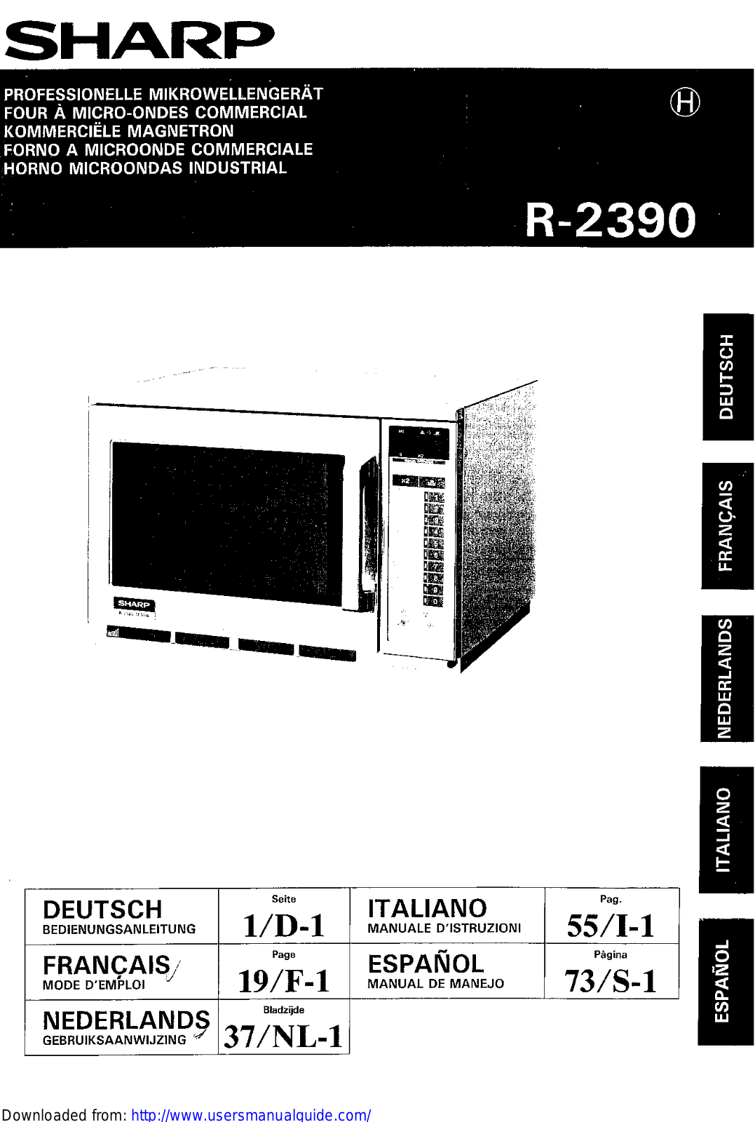 SHARP R-2390 User Manual