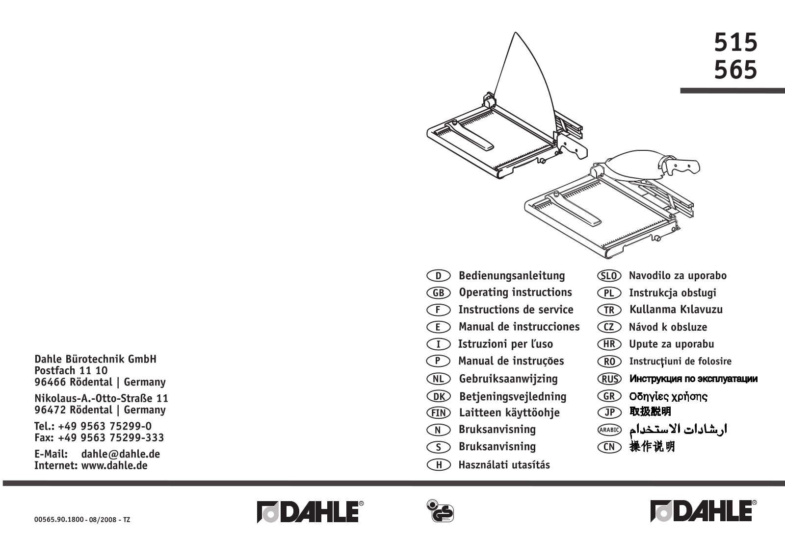 Dahle 565 User Manual