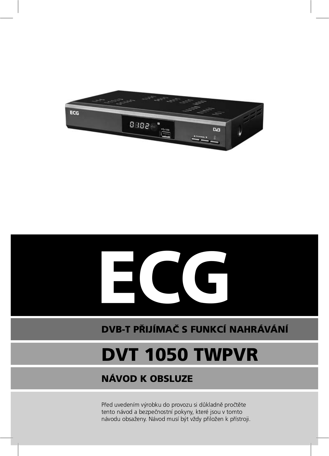 Ecg DVT 1050 TWPVR User Manual