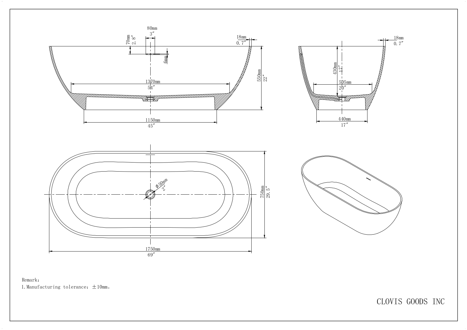 Clovis Goods ERVT1106 Dimensions - ManualMachine.com