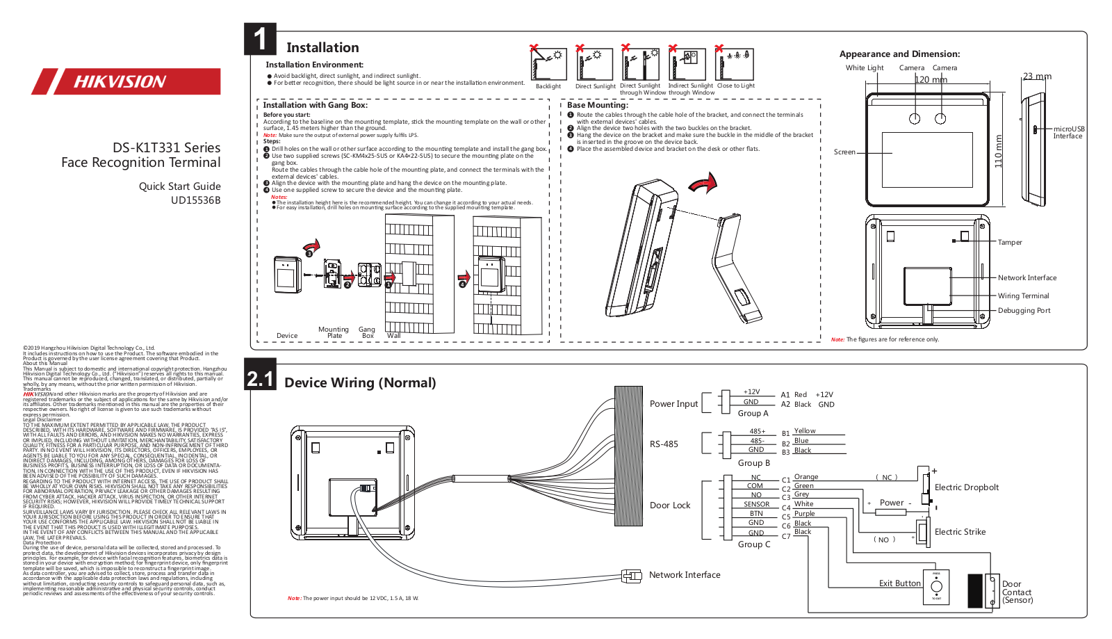 Hangzhou Hikvision Digital Technology K1T331W User Manual