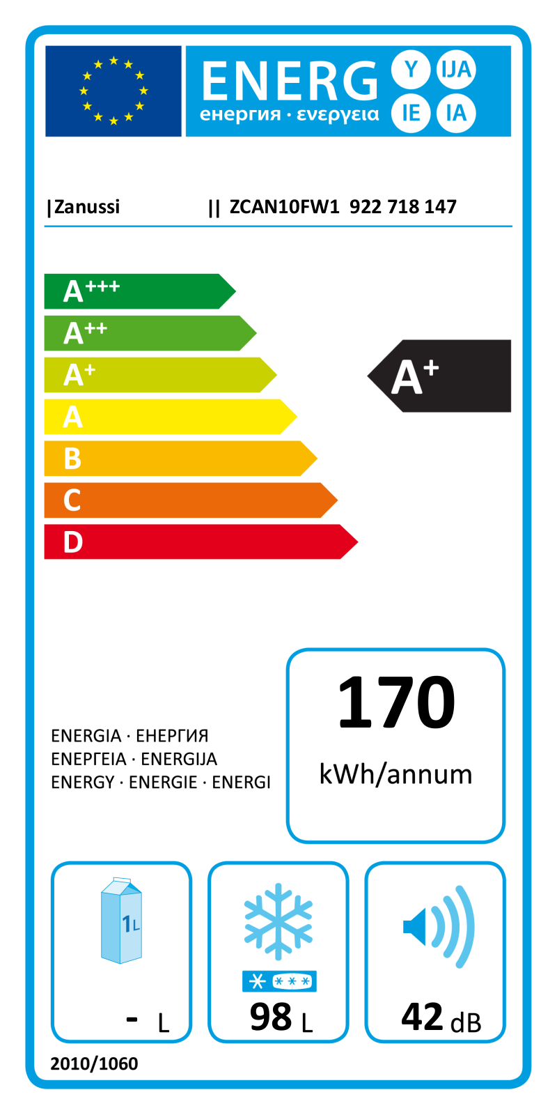 Zanussi ZCAN10FW1 User Manual