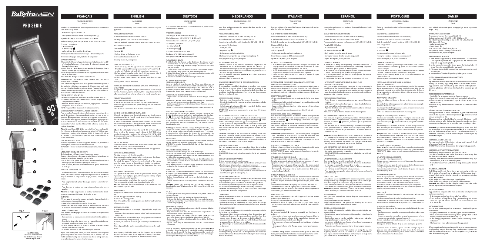 BABYLISS E980E User Manual