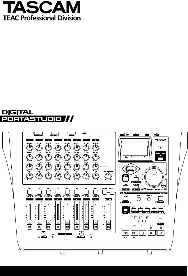 Tascam DP-01FX-CD, D00871320A User Manual